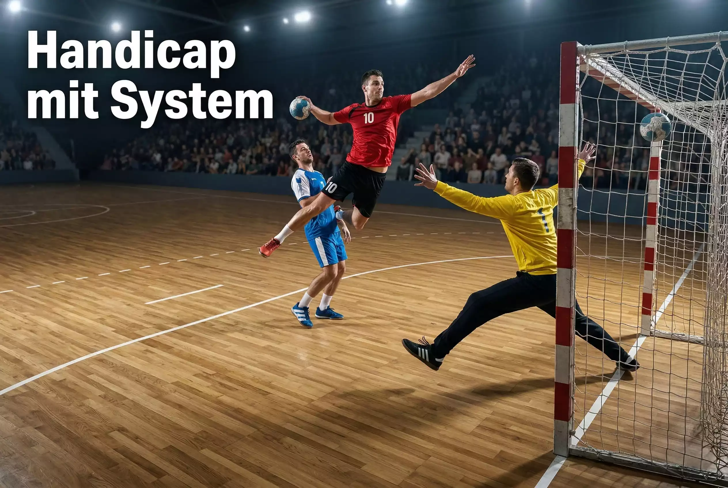 Handball Handicap Wetten – Handballer erzielt Tor gegen Torhüter in einer Bundesliga-Halle